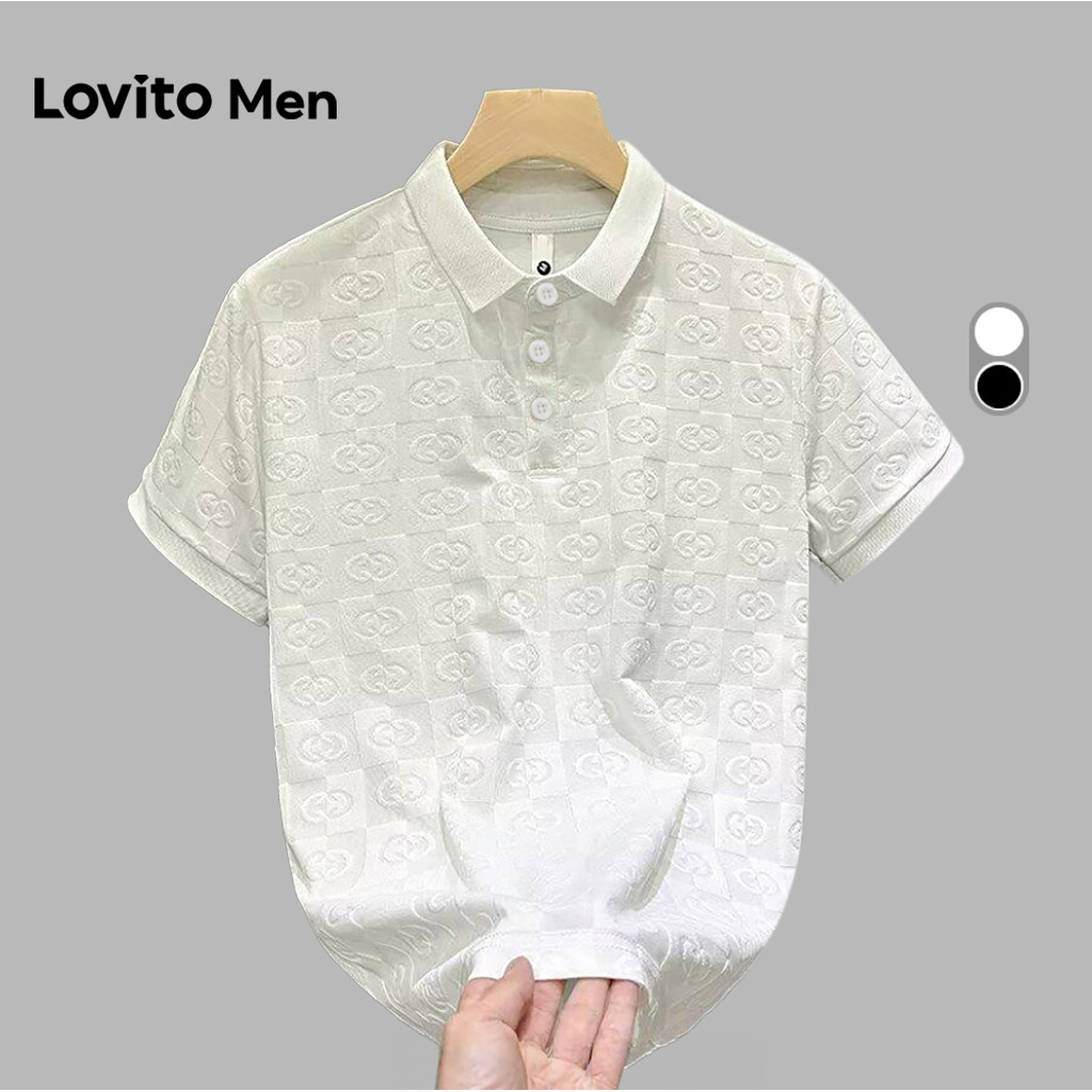Lovito Camisa Polo Casual com Botões Primavera/verão Camisa Polo Branca para Homens LNE110039 em Oferta na Shopee