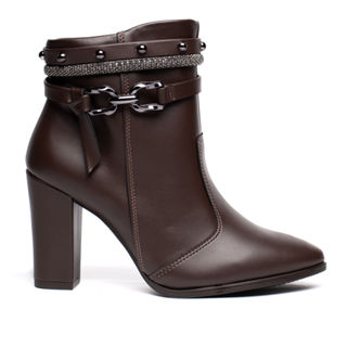 Bota Feminina Beira Rio Cano Médio Salto Bloco Marrom em Oferta na Shopee