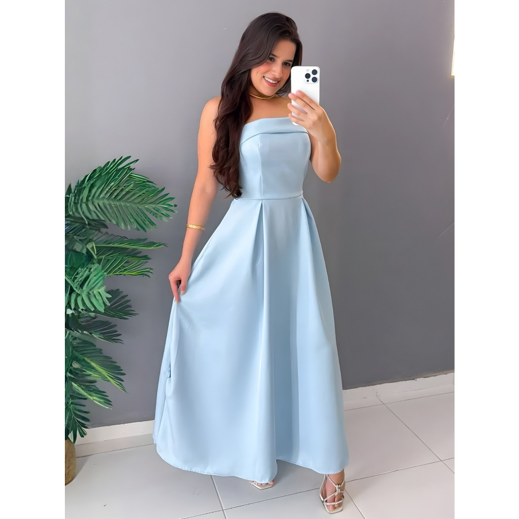 Vestido Alfaiataria Longo Para Festas Tomara que Caia Ideal Para Casamentos Moda Feminina Vestido Alfaiataria Longo Para Festas Tomara que Caia Ideal Para Casamentos Moda Feminina