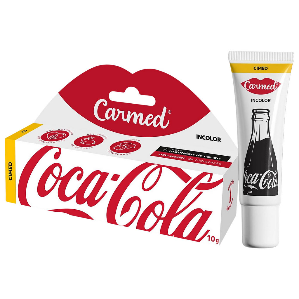 Hidratante Labial Carmed Coca-Cola Incolor 10g em Oferta na Shopee