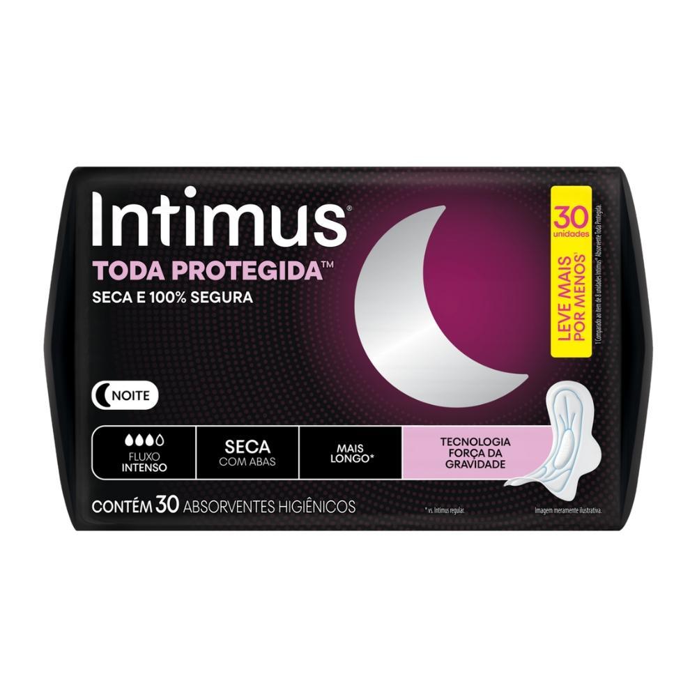 Absorvente Intimus Toda Protegida Seca Com Abas 30 Unidades em Oferta na Shopee