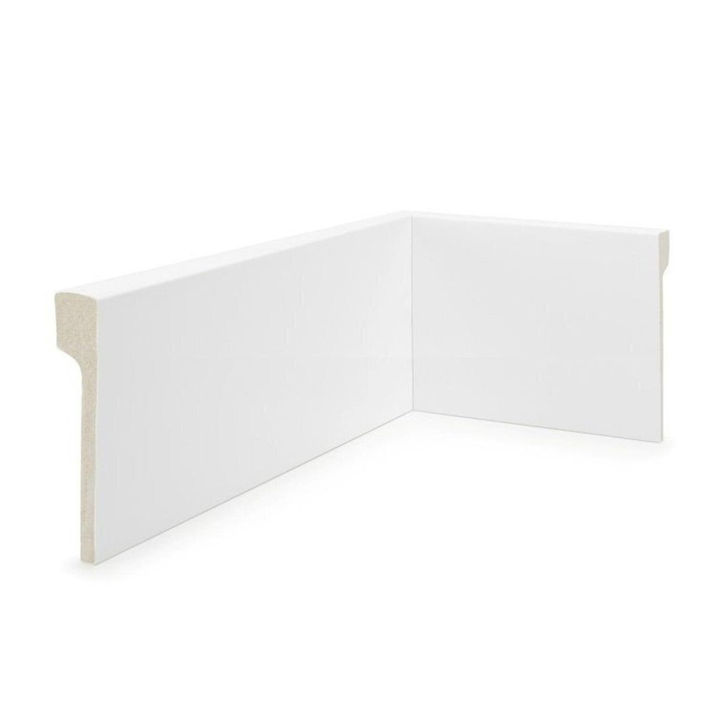 Kit 12m Linear Rodapé de Poliestireno 12cm x 2,0cm x 240cm Sobrepor Liso Nfr Branco Branco