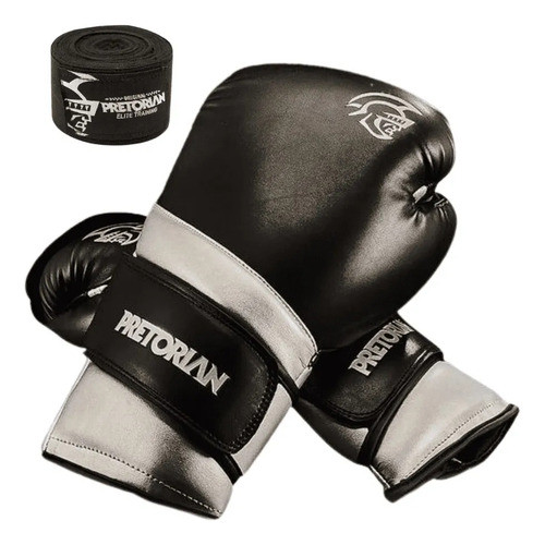 Kit Boxe E Muaythai Pretorian Luva  Elite + Bandagens