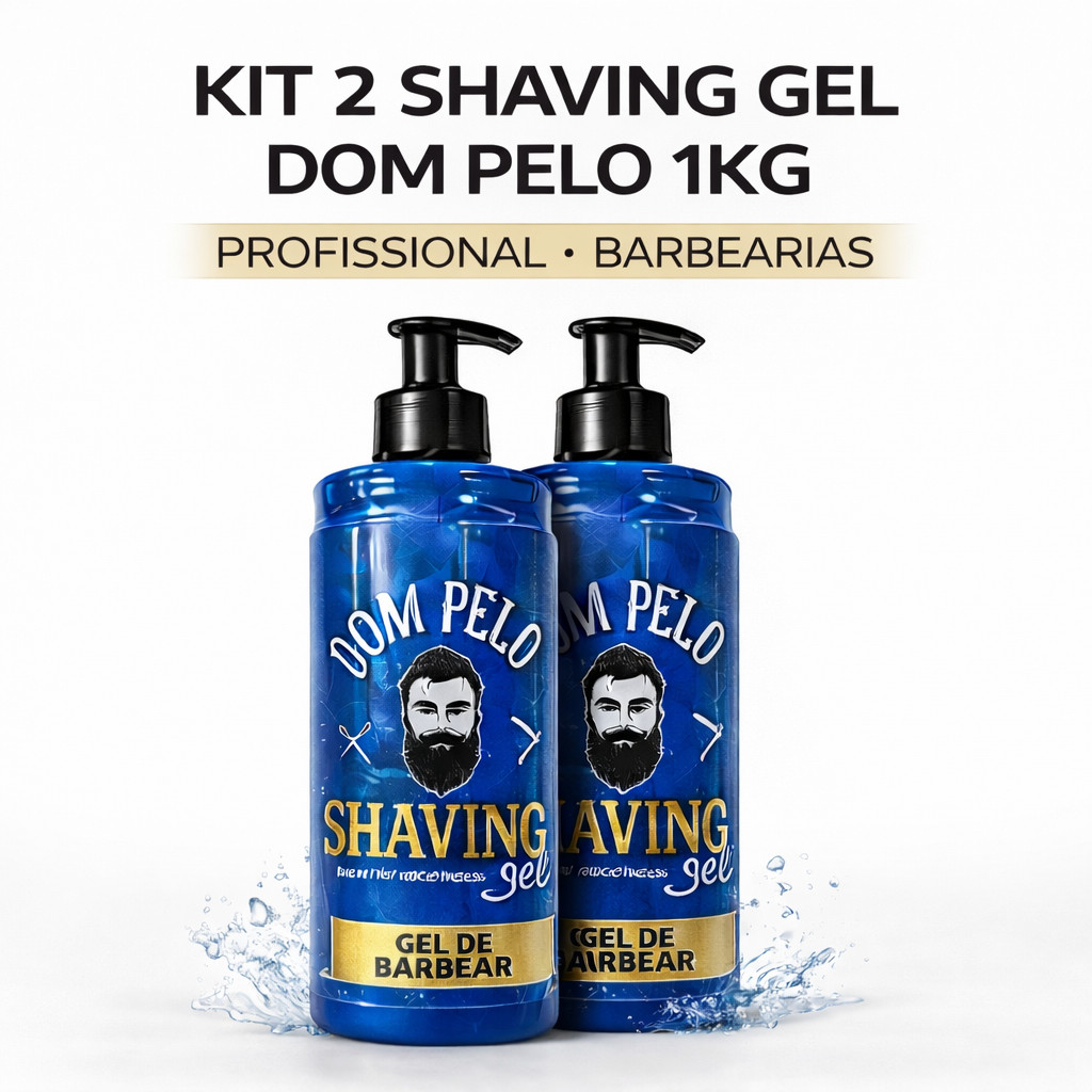 KIT 2 Gel de Barbear Dom Pelo Profissional | Shaving Gel Premium | Barba Sem Irritação | Uso Barbearia em Oferta na Shopee