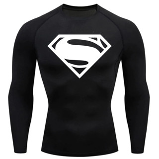 Camisa Compressão Proteção Uv 50+ Estampada Tecido Gelado Segunda Pele Manga Longa Super Man Super Homem Rash Guard em Oferta na Shopee