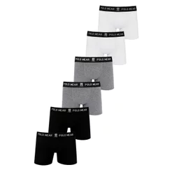Kit 6 Cuecas Boxer Algodão Polo Wear Sortido