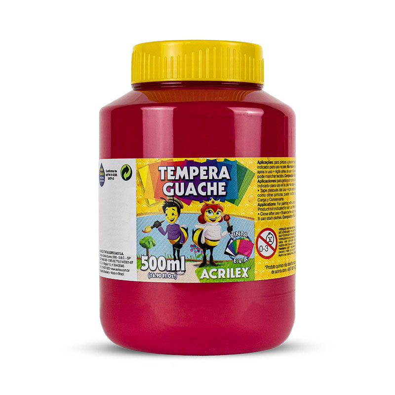 Tinta guache Magenta 500ml 549 Acrilex em Oferta na Shopee
