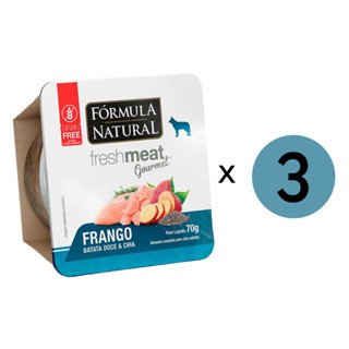 Kit 3 Ração Úmida Formula Natural Fresh Meat Gourmet Patê Cães Frango Sachê 70G em Oferta na Shopee