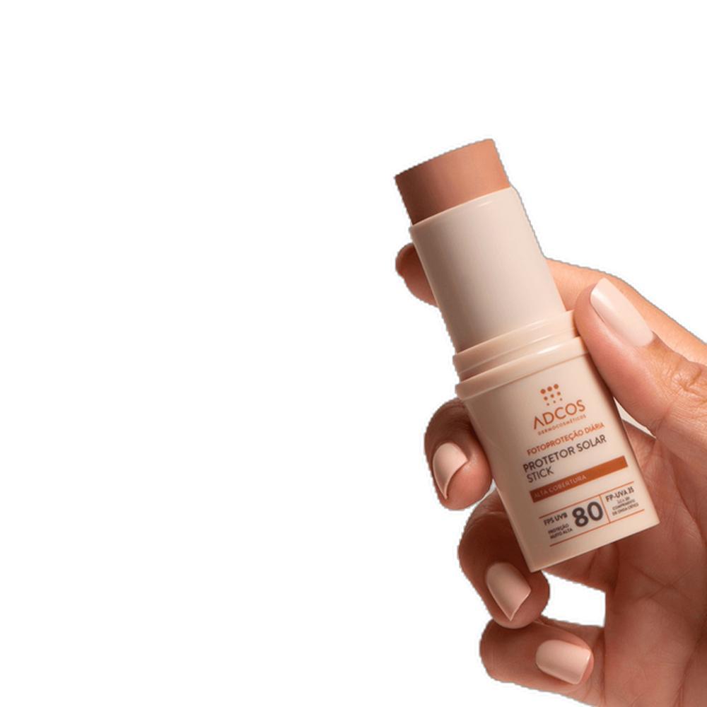 Adcos Fotoproteção Diária Stick FPS80 Nude - Protetor Solar Facial com Cor 17g