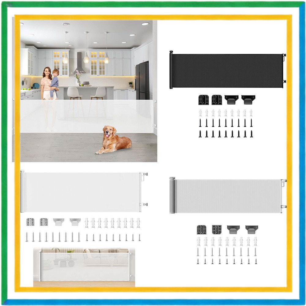 Porta retrátil de segurança para escada, cerca ultra alta de 86 cm, cerca de porta interna ultra longa de 3 m