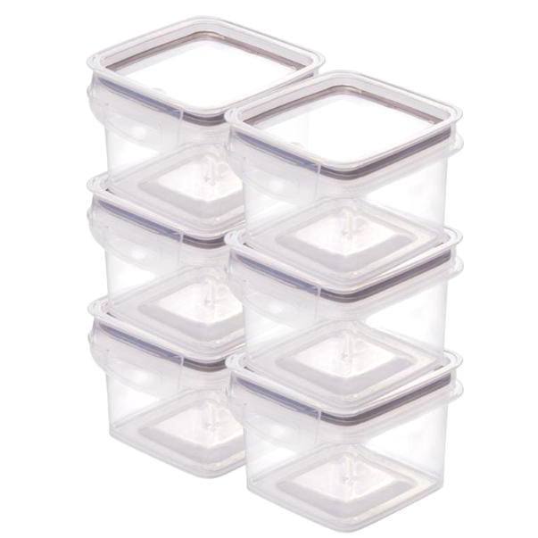 Kit 6 Pote Herméticos Quadrado 380ml Porta temperos Plasútil