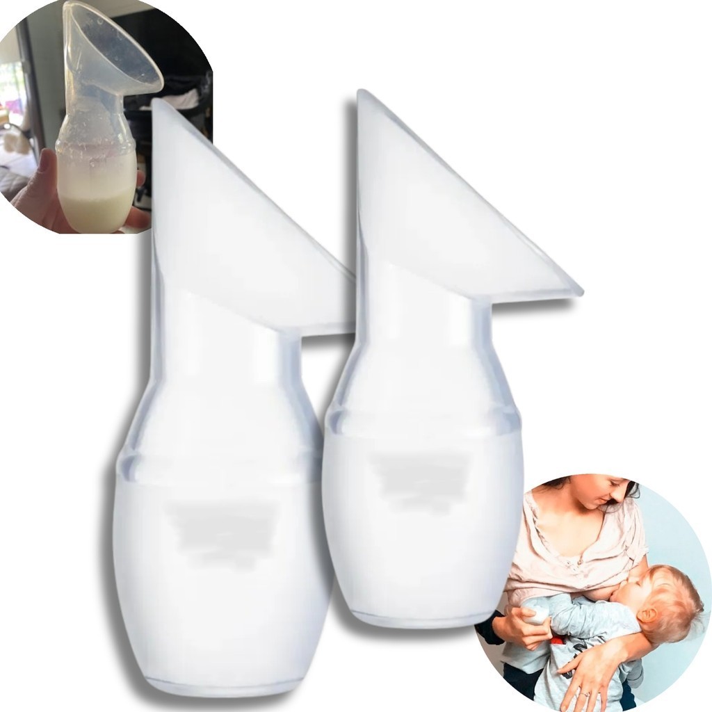 Kit 2 Copo Extrator Coletor De Leite Materno Silicone Atoxico Bpa Free