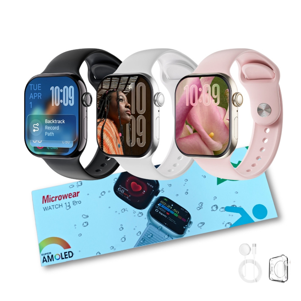 Smartwatch Microwear W11 Pro Série 11: GPS, ChatGPT e Whatsapp no seu pulso. À prova d'água - 2026 Imports
