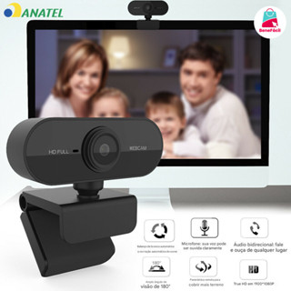 Webcam HD 1080p Microfone 360° Giratória Ajuste Livre para PC Notebook Home Office em Oferta na Shopee