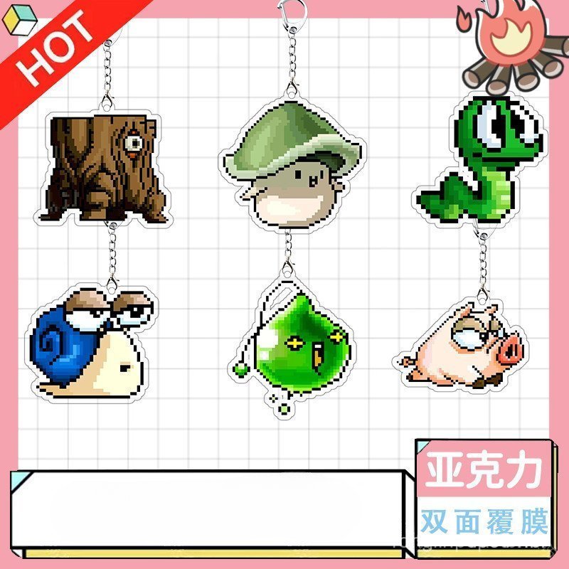 [Pingente] Chaveiro Acrílico MapleStory Anime Jogo Periférico Pingente de Zíper Mochila Amigo Melhor Amigo Aniversá
