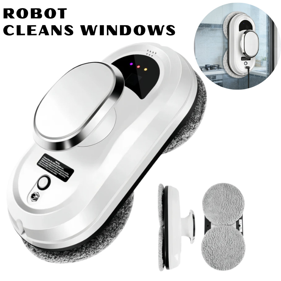 Robô Inteligente Limpador de Janelas Vidros Espelhos Bivolt Sucção Fixação Segura
