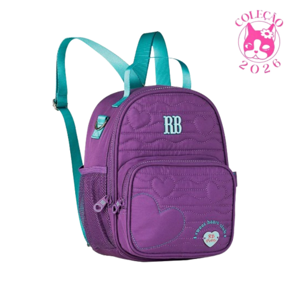 Lancheira Térmica 2 em 1 Rebecca Bonbon Heart Beats Cor:Roxo em Oferta na Shopee