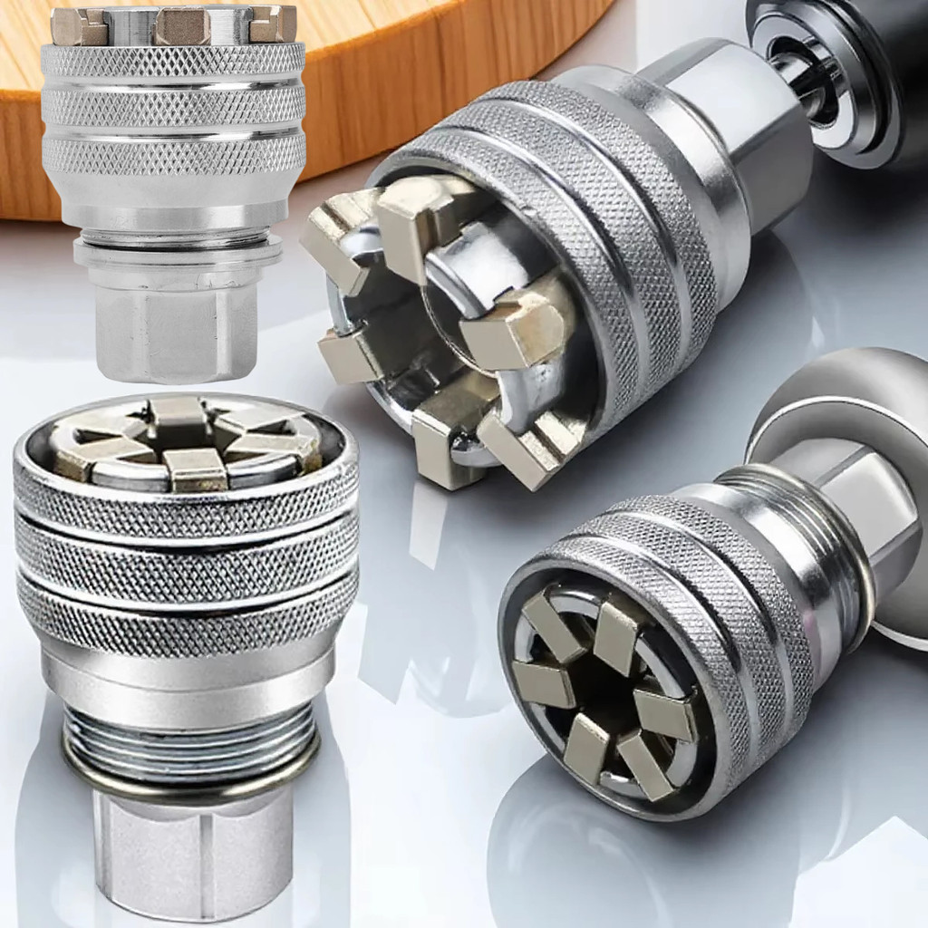 Conjunto De Chave De Catraca De Aço 1/2/4 Unidades 10-19 Mm | Soquete Sextavado Ajustável Com Mecanismo Bidirecional , F