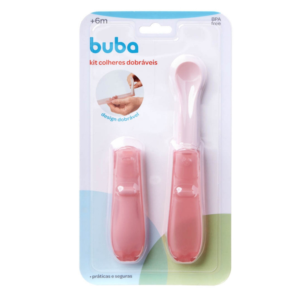 Kit com 2 Colheres Dobráveis para Bebê +6 Meses Buba