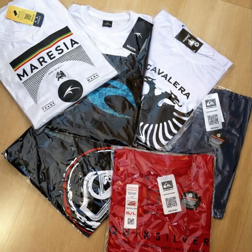 Kit 5 Camisetas Camisa Blusa Masculinas Algodão Casual Estampadas Surf Academia Lazer Passeio Tecido Confortavel