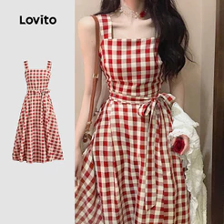 Lovito Casual Vestido Com Cinto Toque Suave Ideal Para Primavera/verão LB134LD257