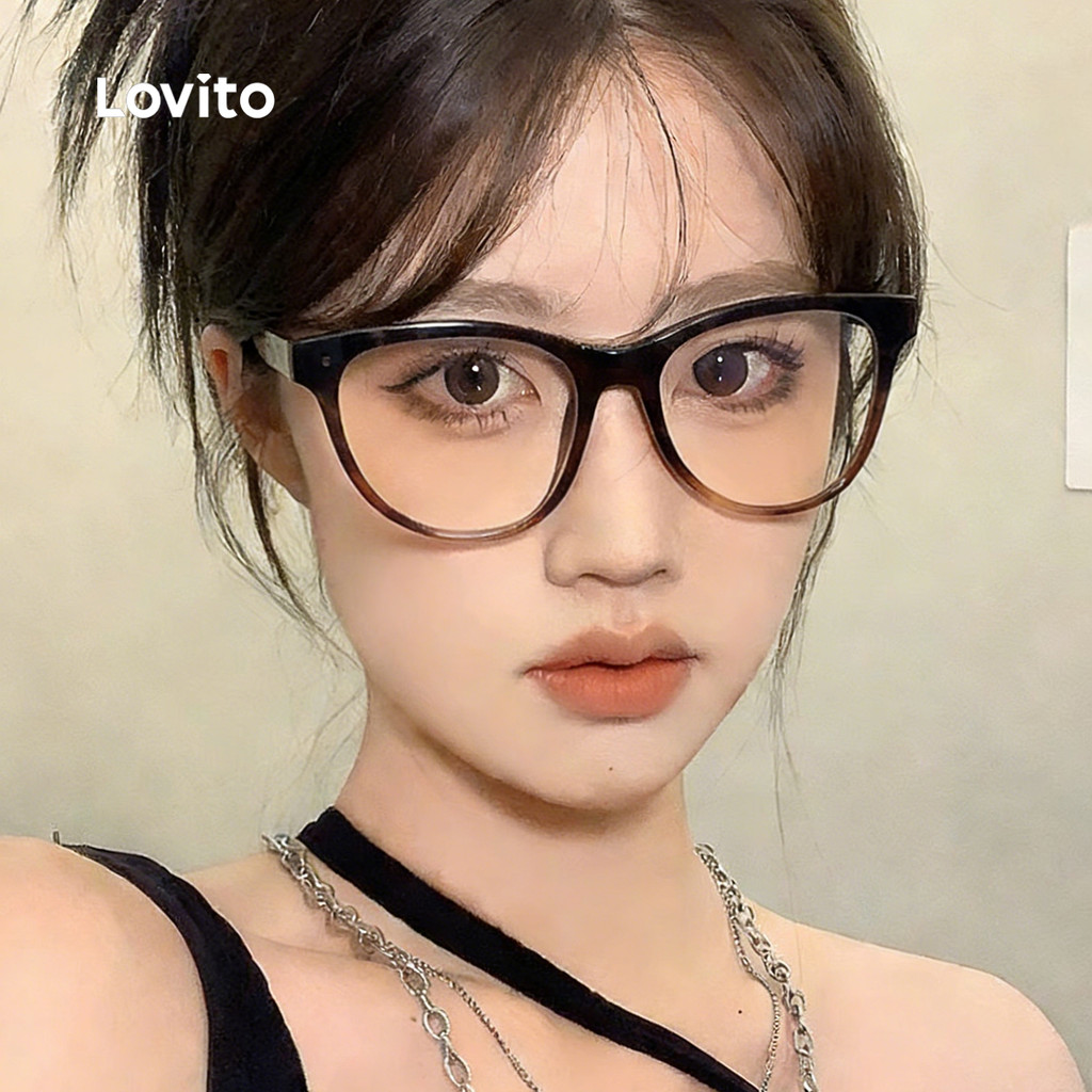 Lovito  Casual Classic And Versatile Glasses Óculos Casuais Clássicos e versáteis LFA111076 em Oferta na Shopee