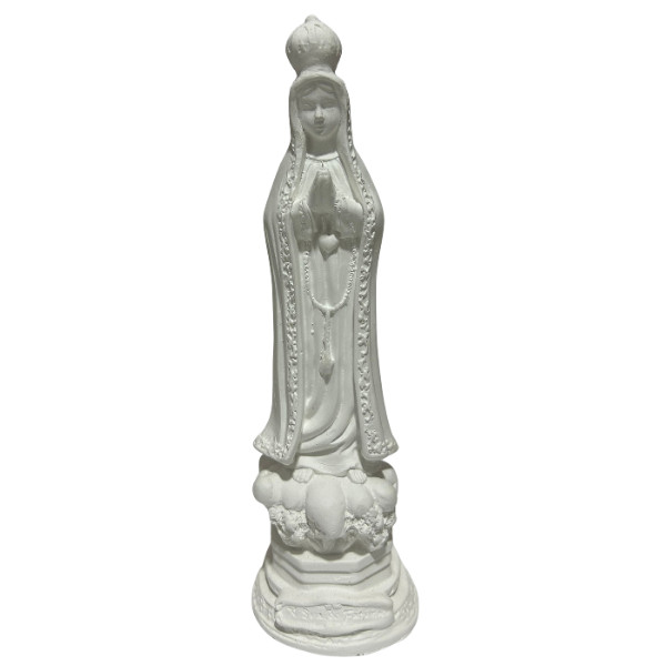 Nossa Senhora de Fátima 20cm em Gesso Cru em Oferta na Shopee