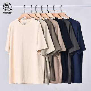 350g algodão pesado manga Raglan camiseta masculina solta Casual em torno do pescoço de manga curta camiseta estudante m