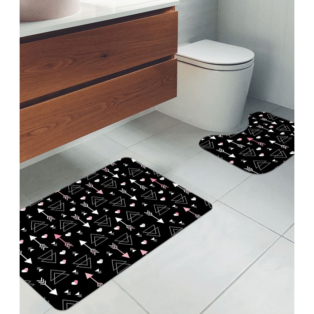 Jogo De Tapetes Para Banheiro Wevans Preto em Oferta na Shopee