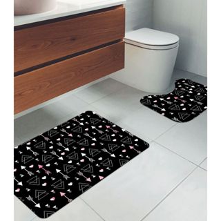 Jogo De Tapetes Para Banheiro Wevans Preto em Oferta na Shopee