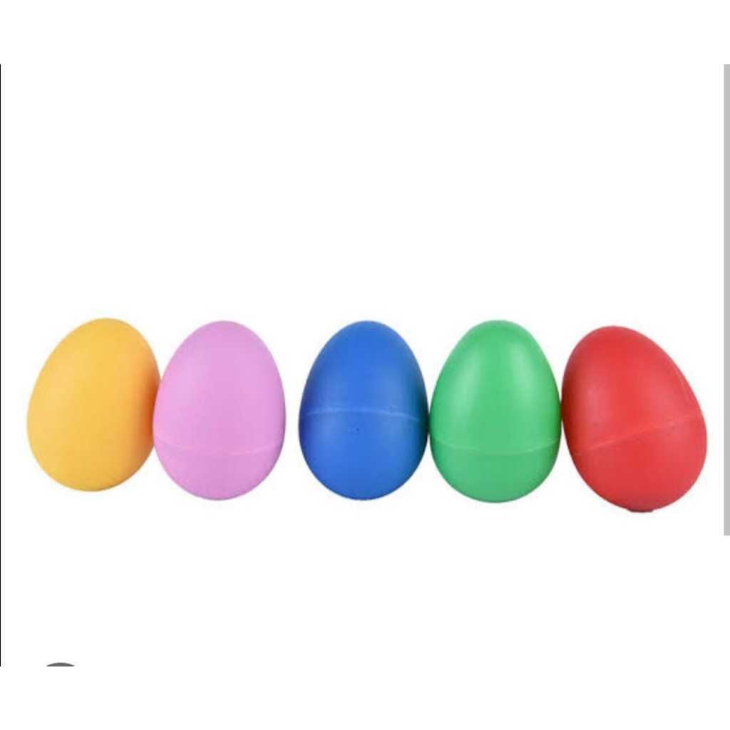 Kit 5 ovinhos colorido chocalho percussão e musicalização infantil ganza maraca