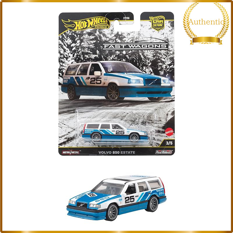 Hot Wheels Premium Car Culture Fast Wagons Volvo 850 Estate JBK68 Blue 1:64 Die-Cast Mini Car