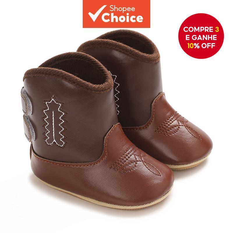 Botinhas para bebês de 6 a 12 meses, sola macia antiderrapante de couro para primeiros passos ao ar livre para meninas