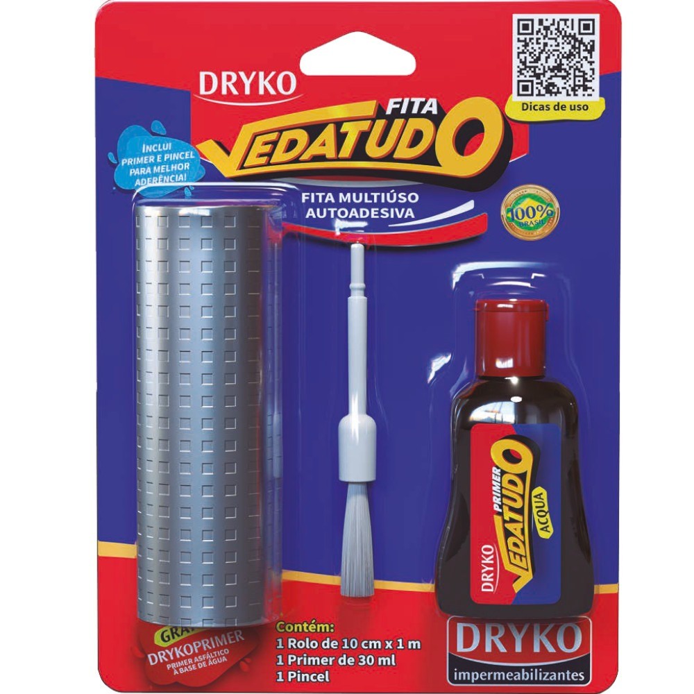 Fita adesiva impermeabilizante 10 cm x 1 m vedatudo - DRYKOFITA - Dryko
