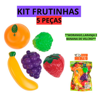 Kit Frutinhas de Brinquedo com Velcro 5 Peças – Brinquedo Educativo para Faz de Conta em Oferta na Shopee