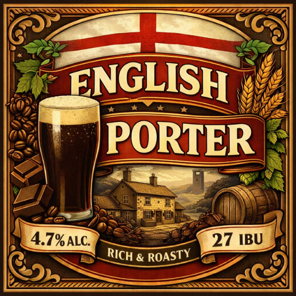 Kit Receita Insumos | Cerveja Artesanal 20L - English Porter | Porter