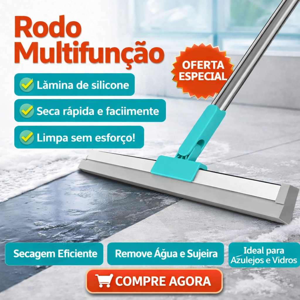 Rodo Mágico De Silicone Com Gancho – Seco E Molhado, Para Piso E Vidro, Dupla Função em Oferta na Shopee
