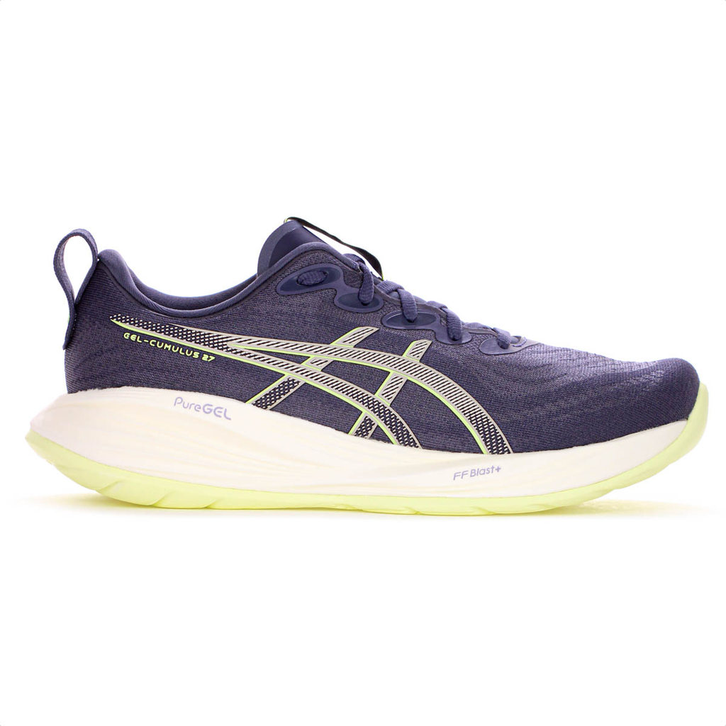 Tênis Asics Gel Cumulus 27 Azul e Amarelo Neon - Masculino