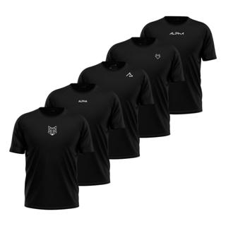 Kit 5 Camisetas Dry All Black Alpha Co em Oferta na Shopee