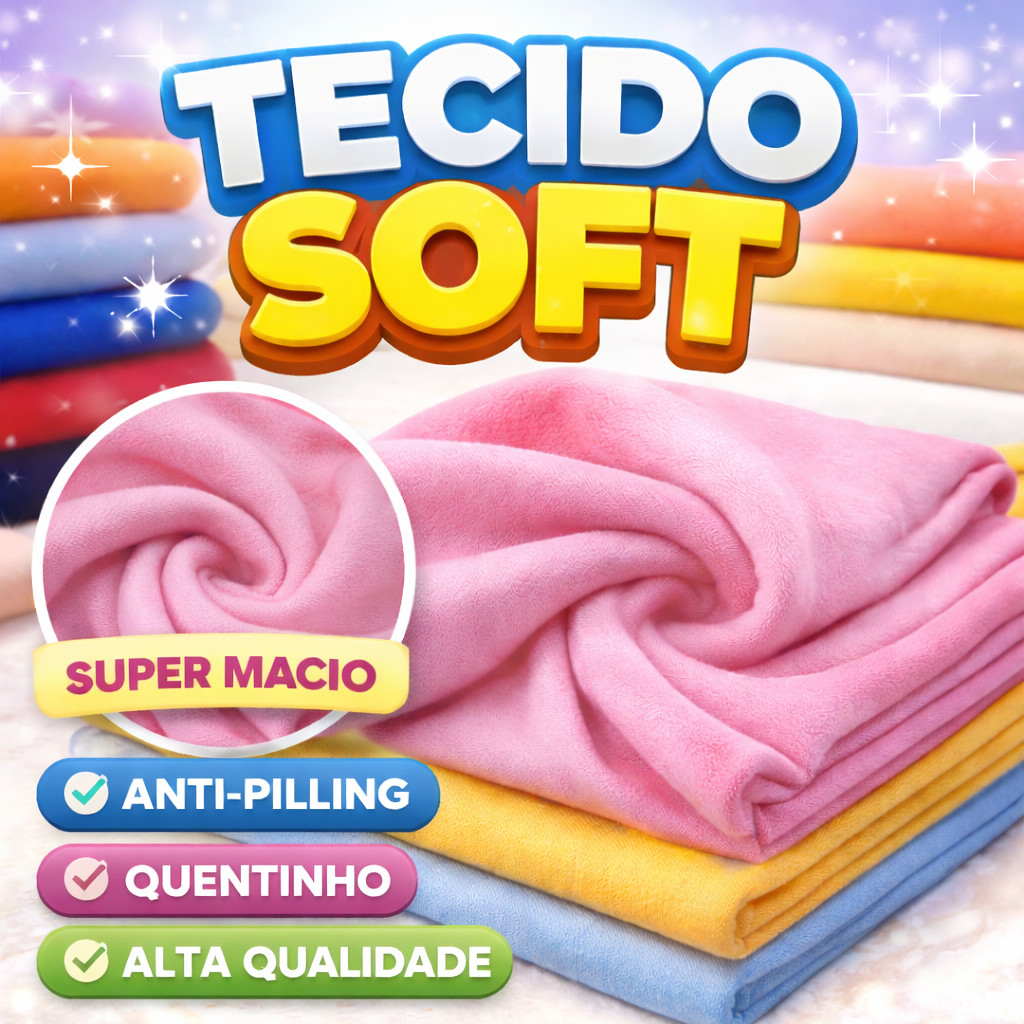 Tecido Soft Feltro Plush Liso 1,60m Largura Fleece Inverno