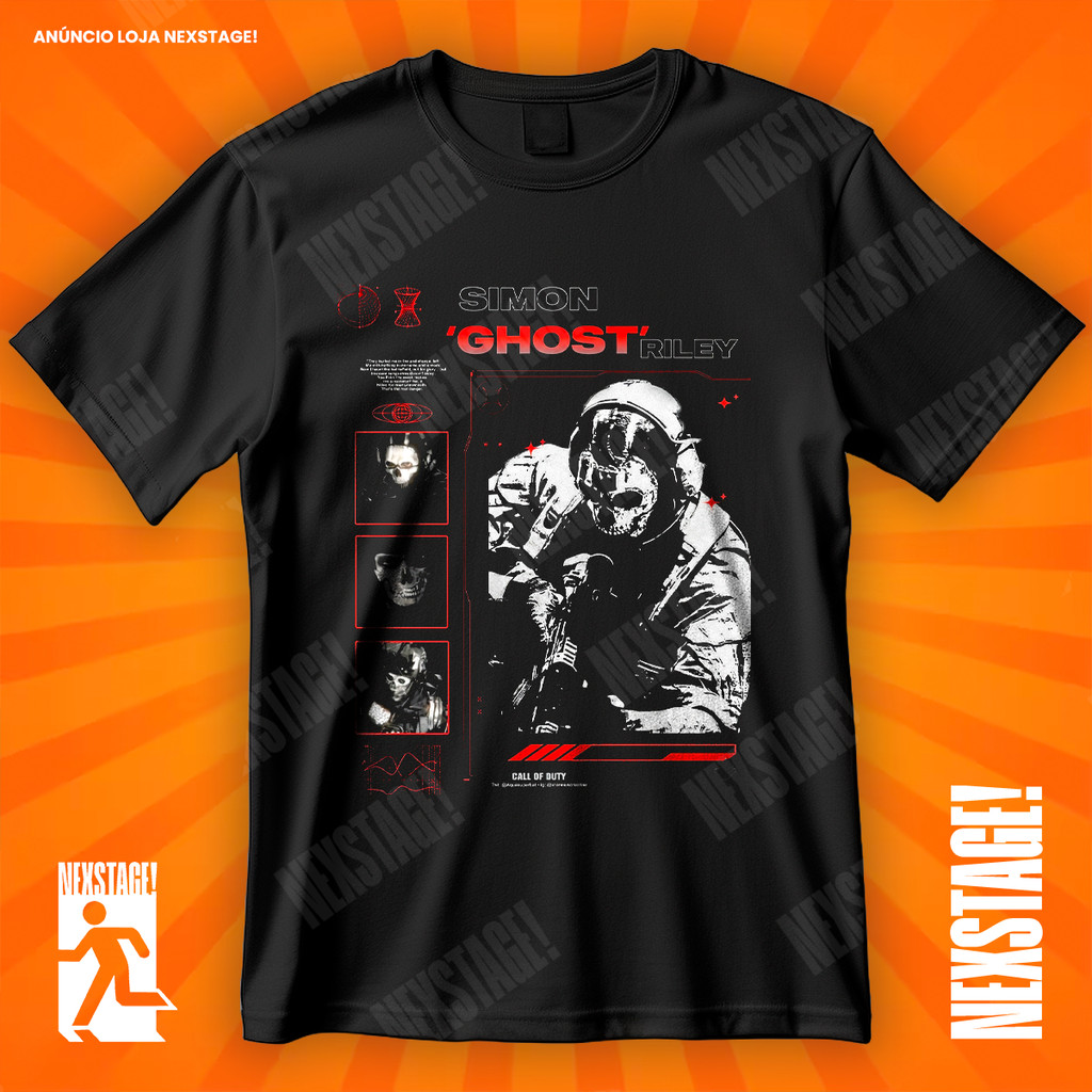 Camiseta Call Of Duty Ghost Simon Riley Blusa De Jogo Streetwear Camisa 100% Algodão Adulto Plus Size Infantil