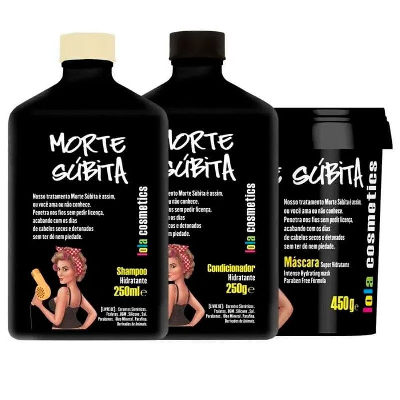 Kit Shampoo + Condicionador + Máscara Capilar Lola Cosmetics Morte Súbita em Oferta na Shopee