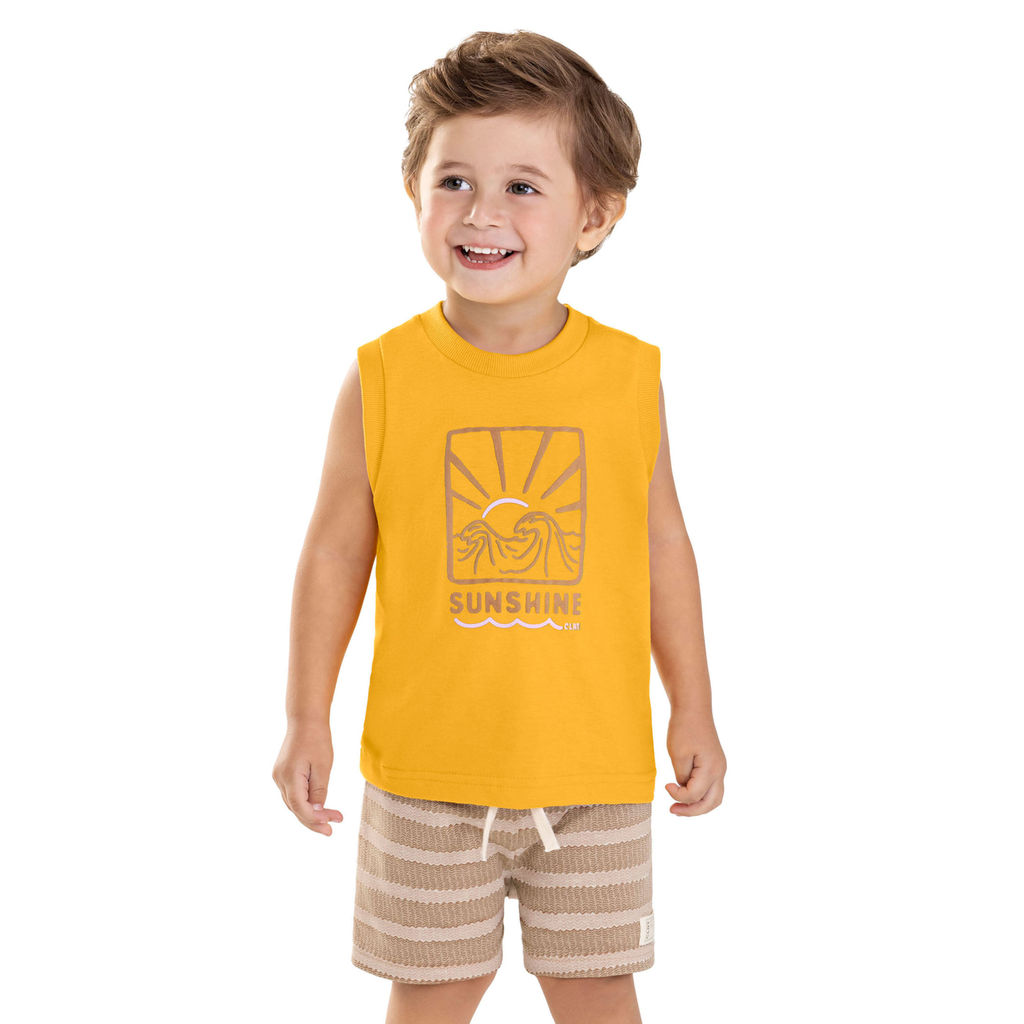 Conjunto Infantil Menino Sunshine Relevo Colorittá Amarelo