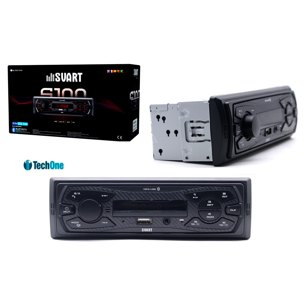 1423 RADIO AUTOMOTIVO MP3 USB BLUETOOTH S100 SVART