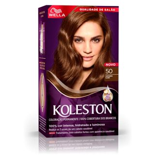 Tintura Creme Koleston Wella Castanho Claro 50 Kit em Oferta na Shopee