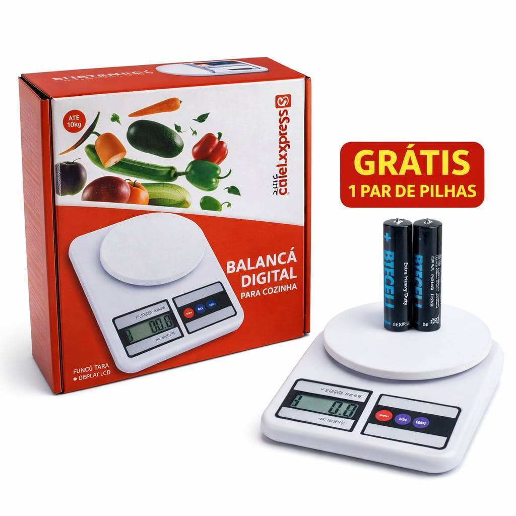 Balança de Cozinha Digital Alta Precisão 10Kg para Dieta Fitness | 3994 | Promoção