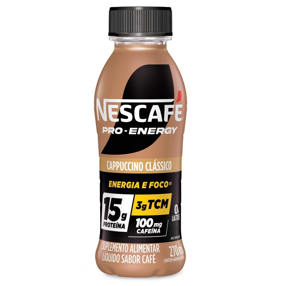 Suplemento Alimentar Nescafé Pro-Energy 15g Proteína Cappuccino Clássico 270ml em Oferta na Shopee
