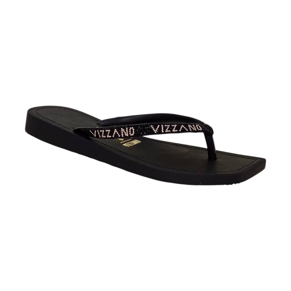 Rasteira Feminino Vizzano Conforto Com Tiras Brilhante 6531