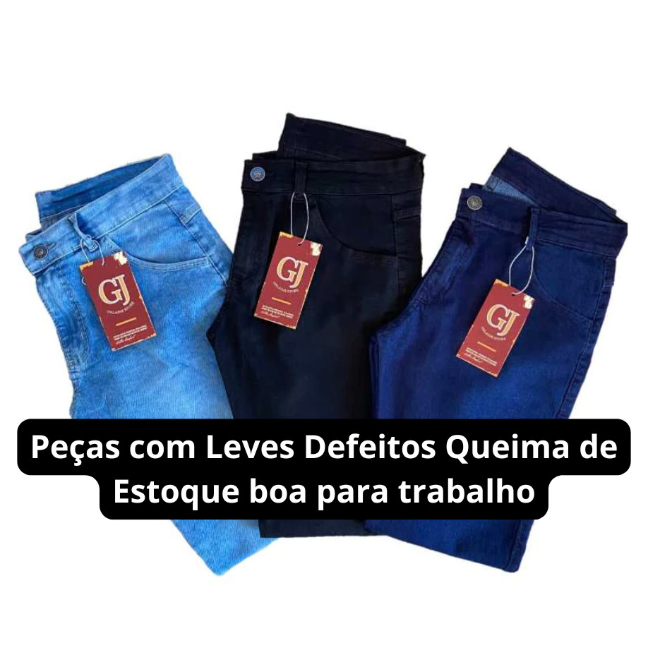 Kit 3 Calça Masculina Com DEFEITO Jeans Slim Elastano Lycra QUEIMA DE ESTOQUE