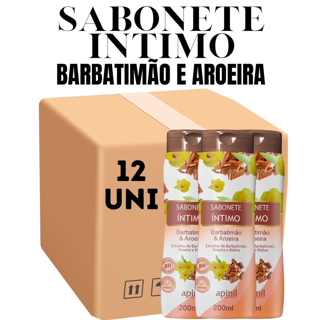 Kit 12 Unidades Sabonete Íntimo Apinil Barbatimão & Aroeira 200ML